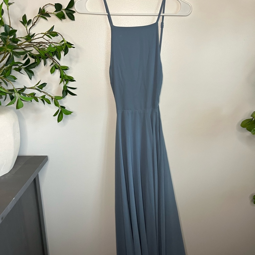 Lulus Medium Blue Sleeveless Maxi Dress